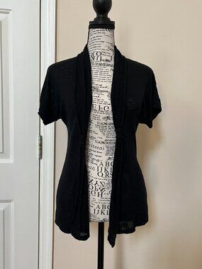 Mossimo Black Short-sleeve Cardigan Sweater, Size S